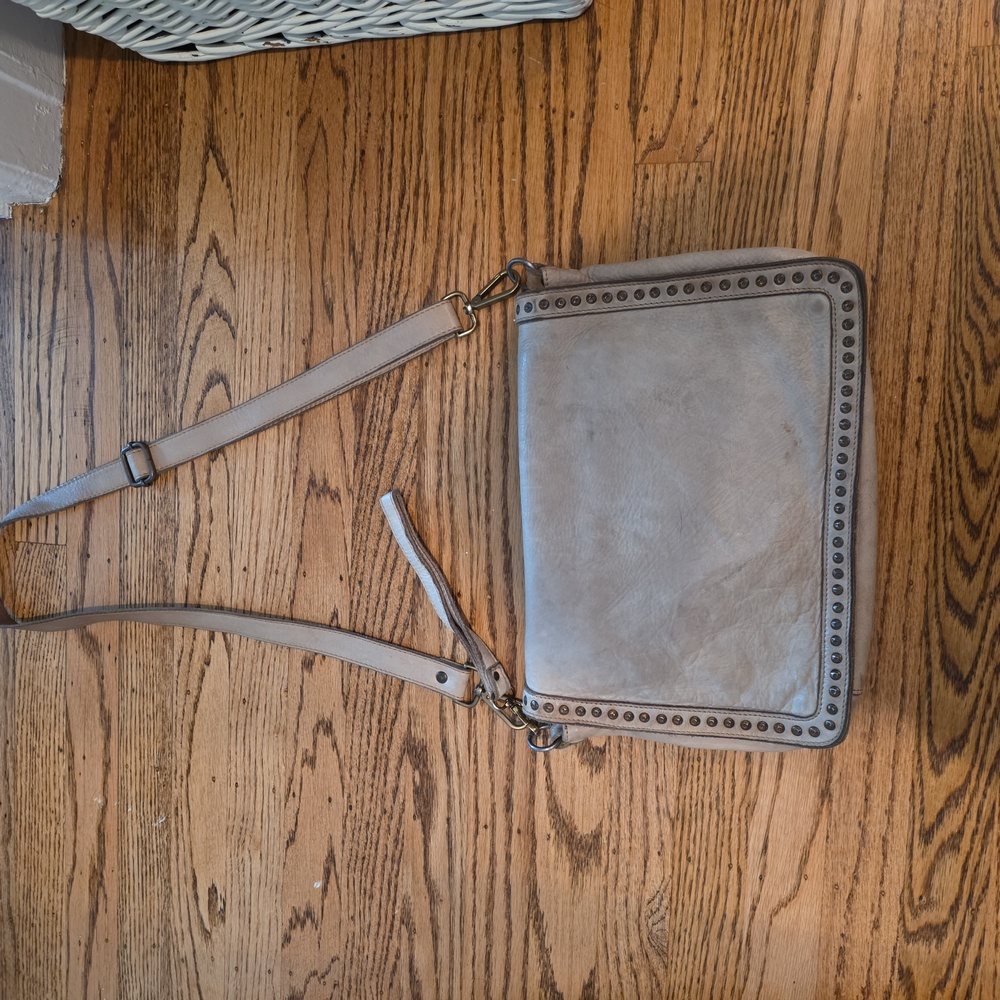 Italian Bayside Studded Leather Shoulder Bag